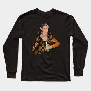 Indian Girl with nose ring and Pop Pakola Bottle Long Sleeve T-Shirt